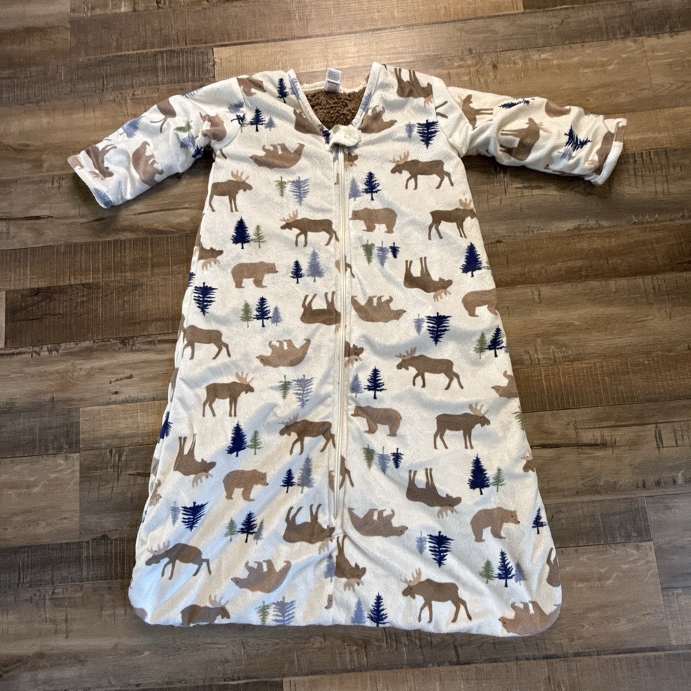 Hudson Baby Long Sleeve Plush Faux Fur Sleeping Bag Lg 12-18 Months Moose